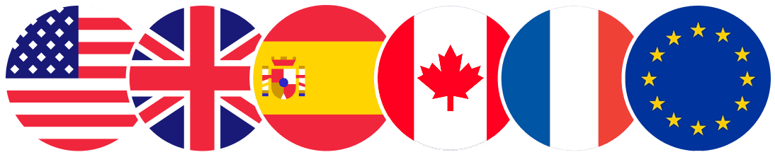Logos of countries where expats use Aequify